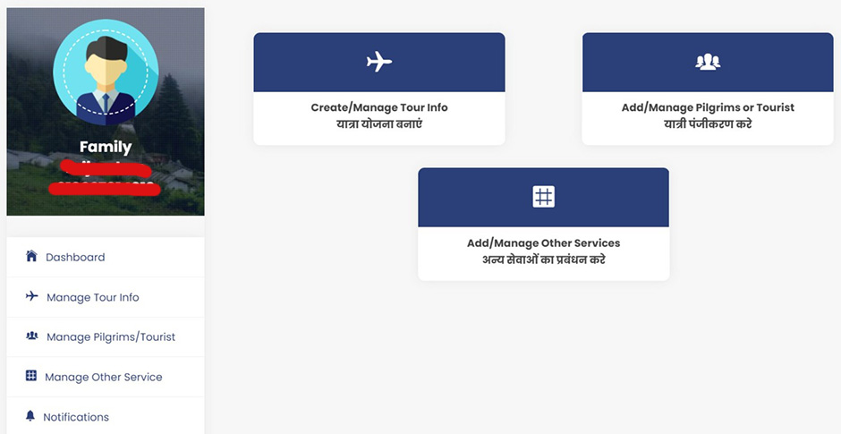 Char Dham Yatra Registration Dashboard