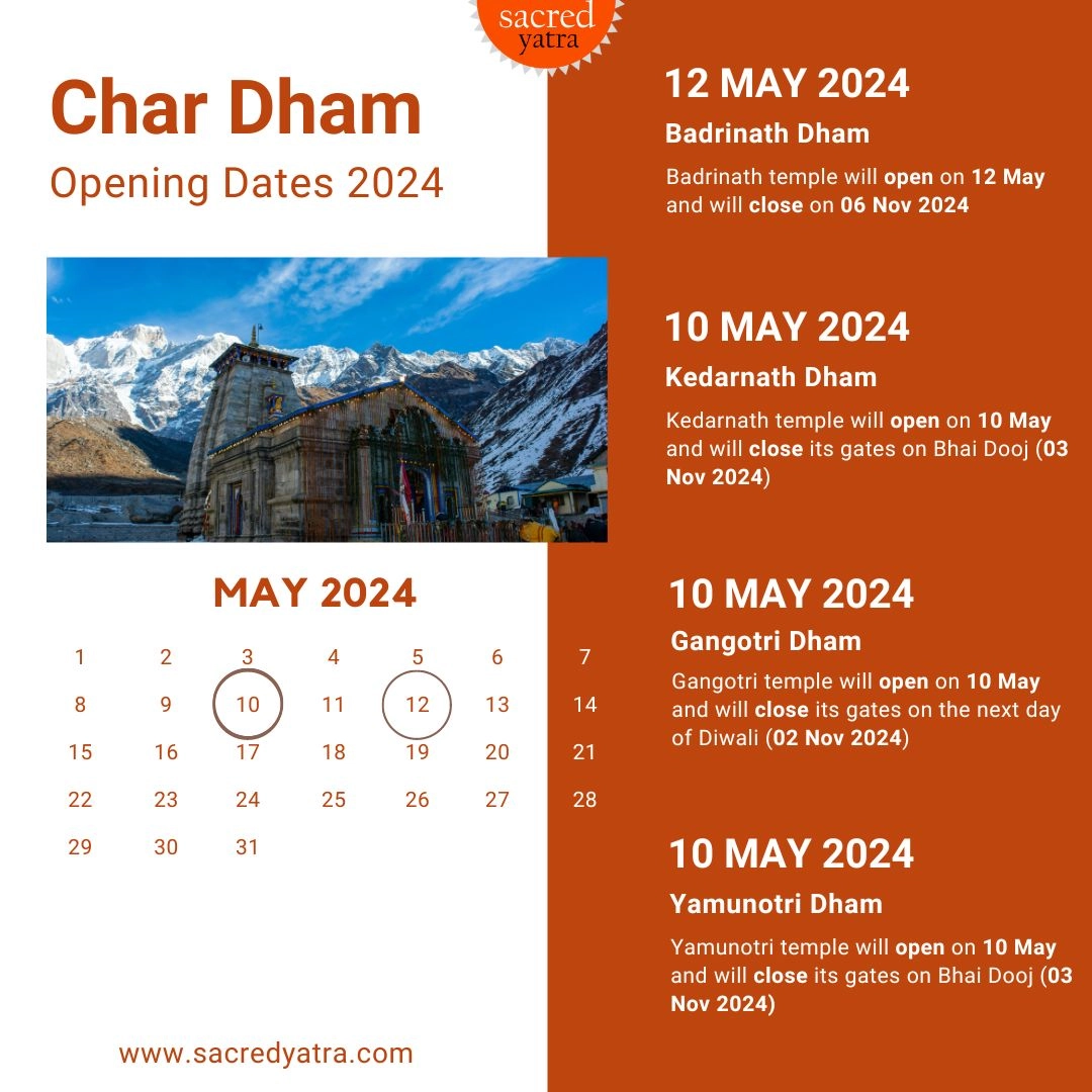 Char Dham Opening & Closing Dates 2024 When Char Dham Will Open