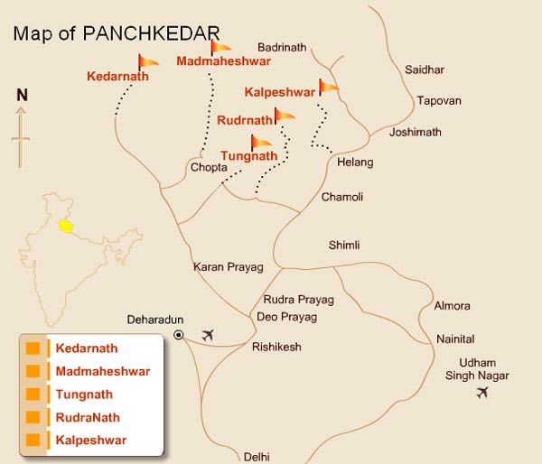 Panch Kedar Route Map