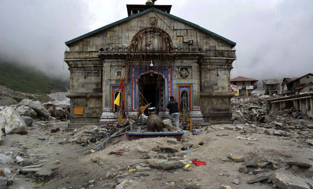 Kedarnath Temple after floods