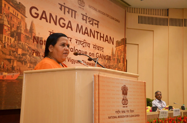 Uma Bharti in Ganga Swach Abhiyan