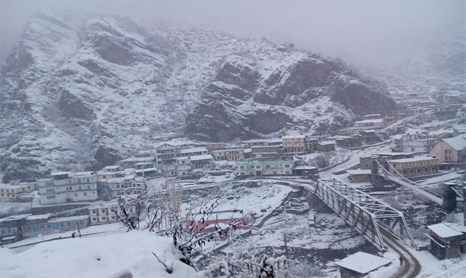 Snow spell in Chardham and other higher peaks