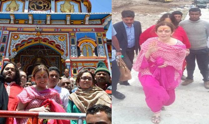 Ambani's visit Badrinath, Kedarnath